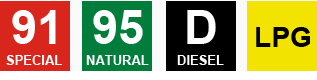 NORMAL 91, NATURAL 95, DIESEL, LPG